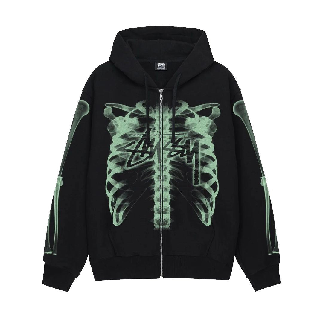 STUSSY FW23 RIB GAGE ZIP HOODIE