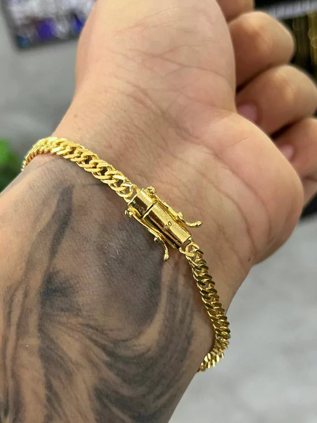 Kit Corrente + Pulseira Grumet Dupla 5mm Marcação 750