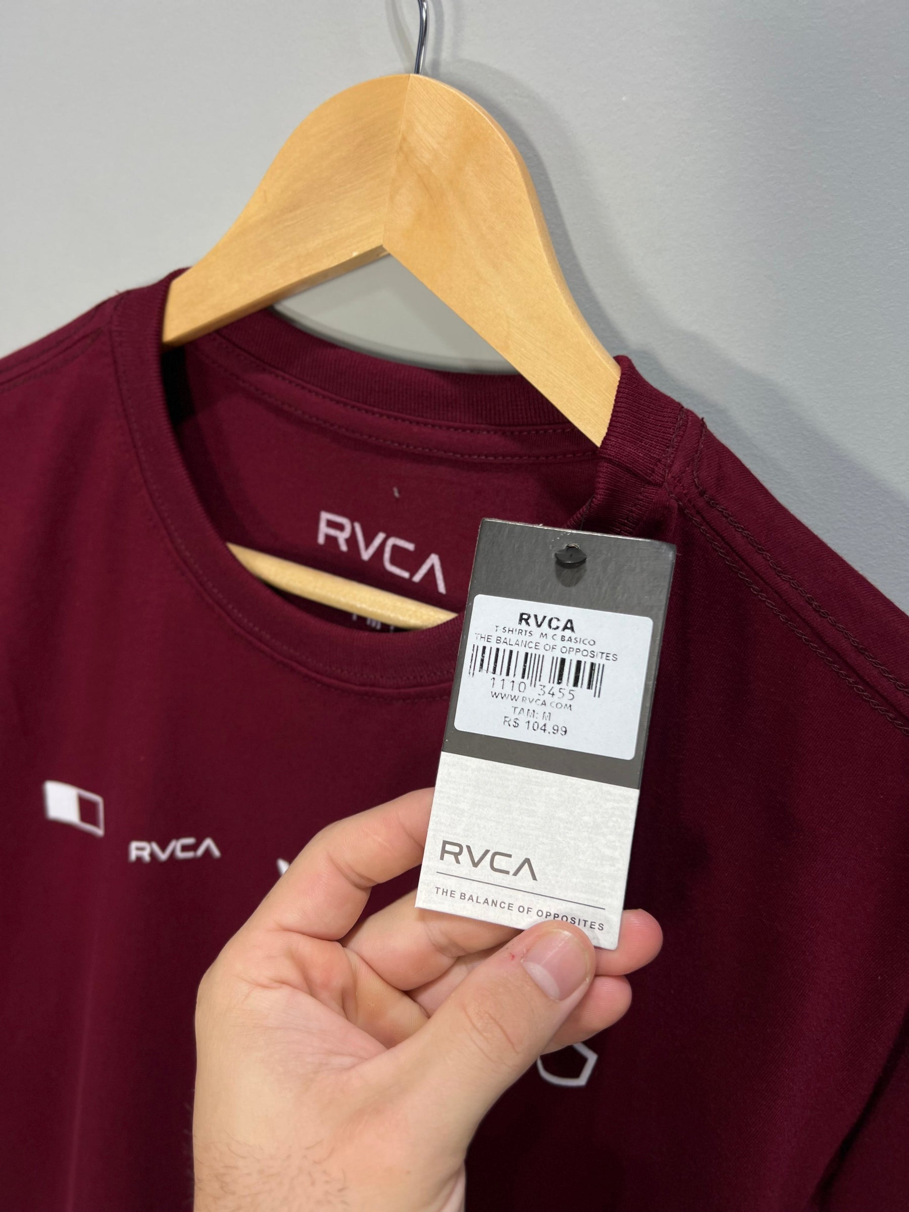 Camiseta RVCA Branding Reflect - Bordô