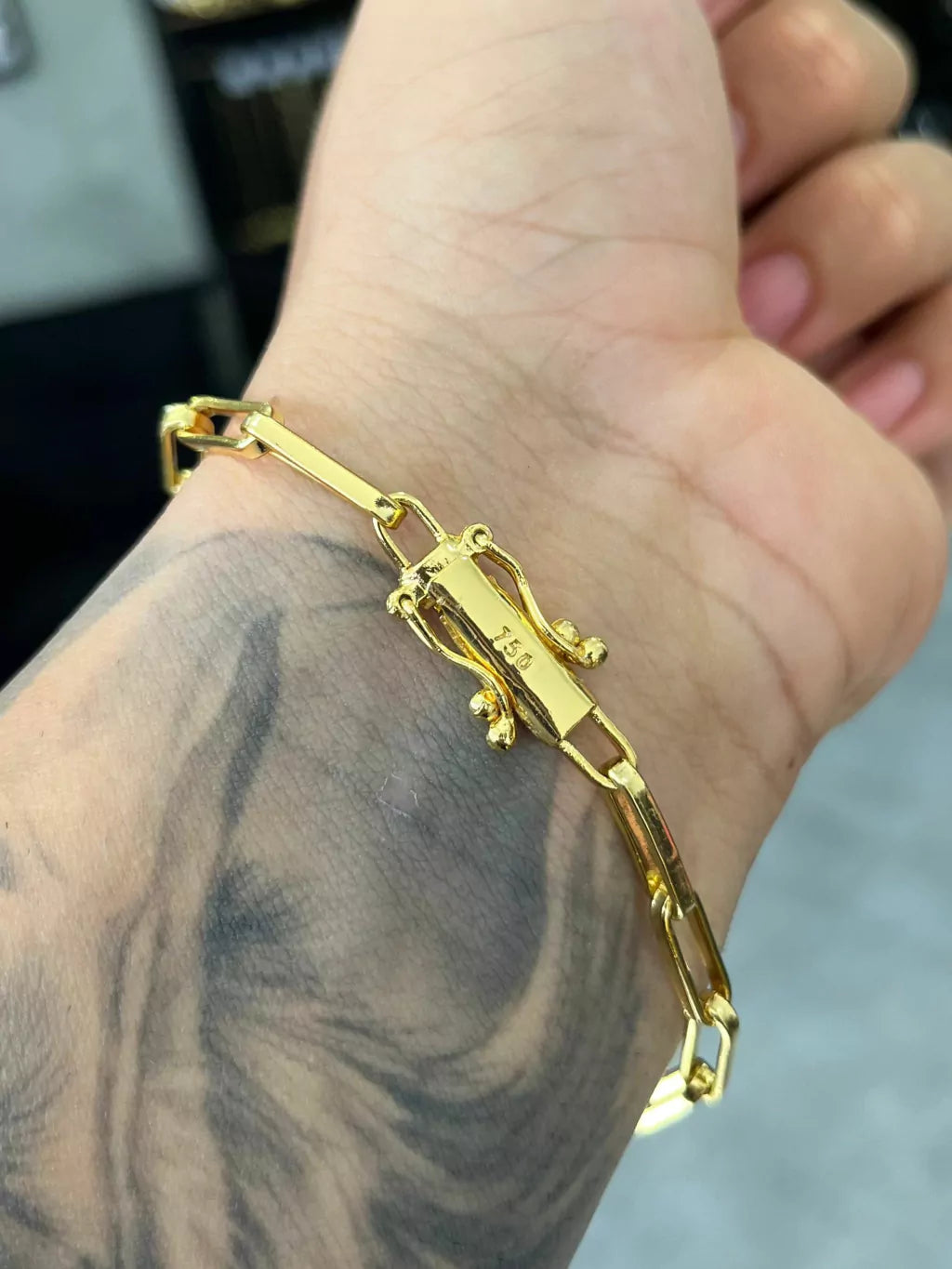 Kit Corrente + Pulseira Cadeado Alongado Arredondado 6mm Marcação 750