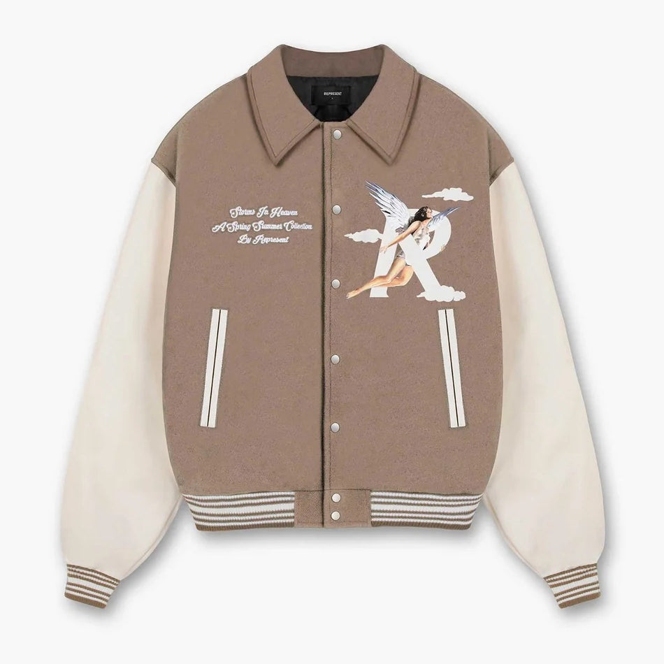 REPRESENT STORMS IN HEAVEN VARSITY JACKET
