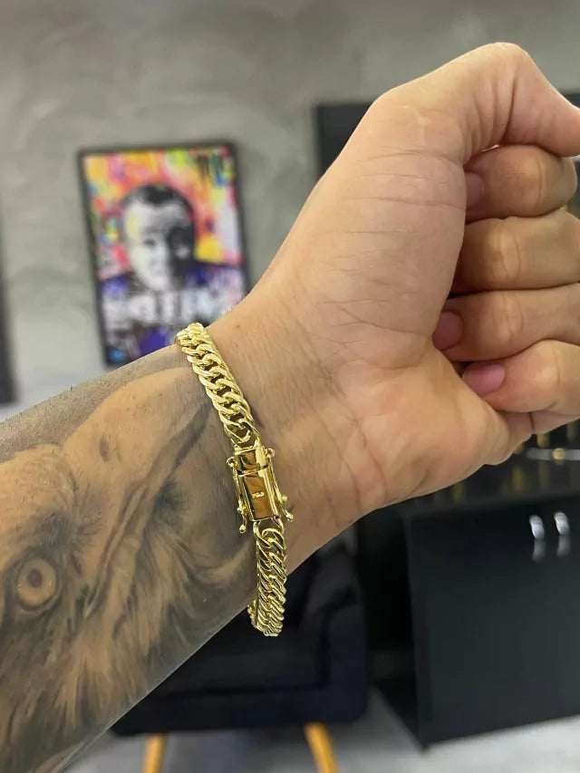 Kit Corrente + Pulseira Grumet Dupla 6mm Marcação 750